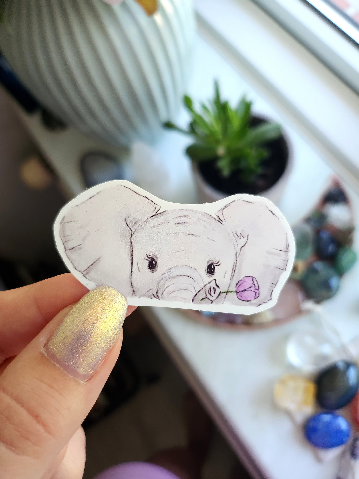 Elefant peekaboo klistermærke