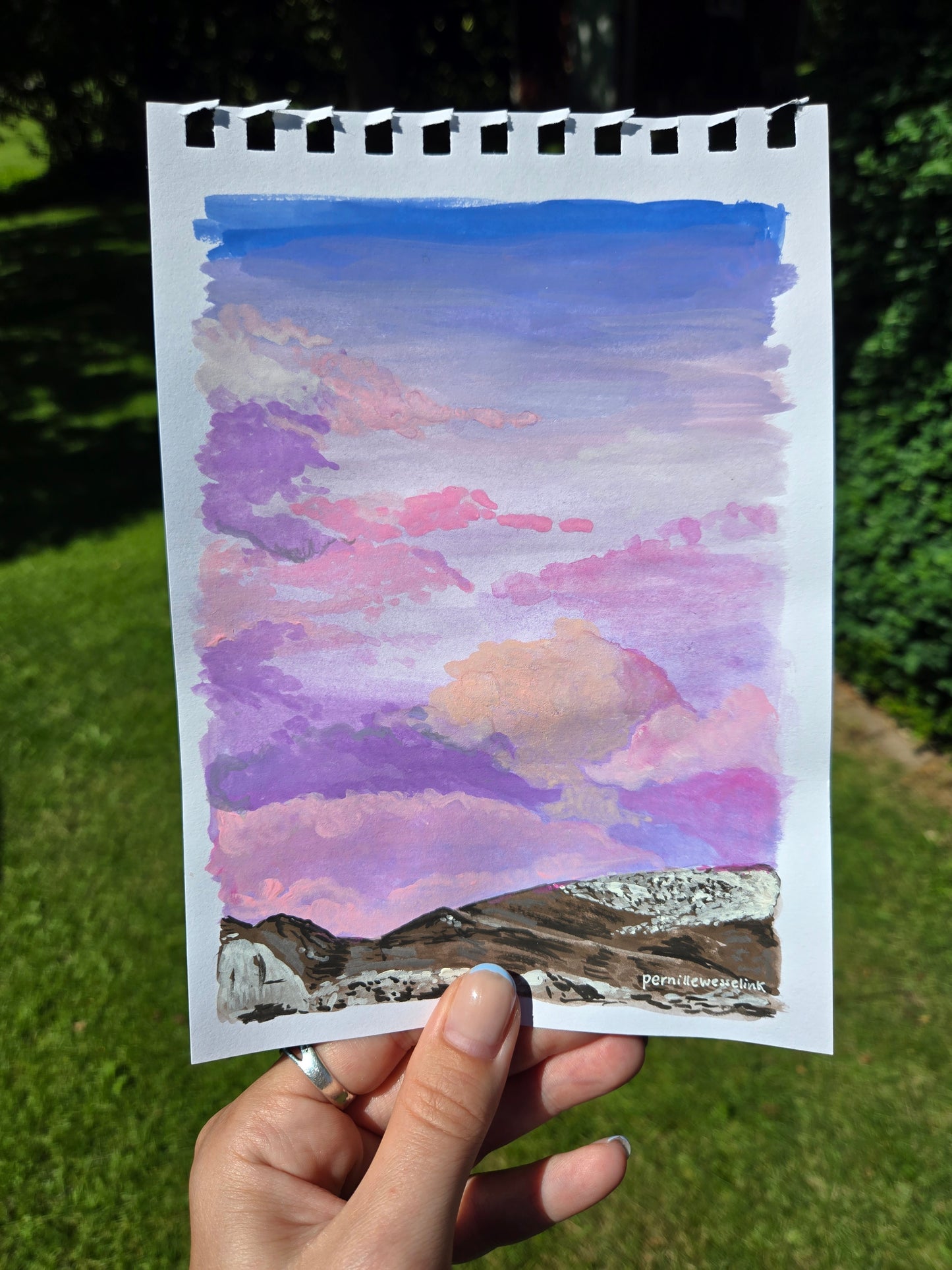 Pink dreams, originalt lille maleri
