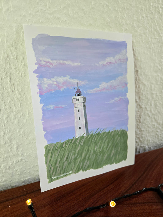 Blåvand fyr, lille originalt maleri