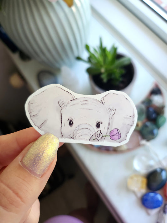 Elefant peekaboo klistermærke