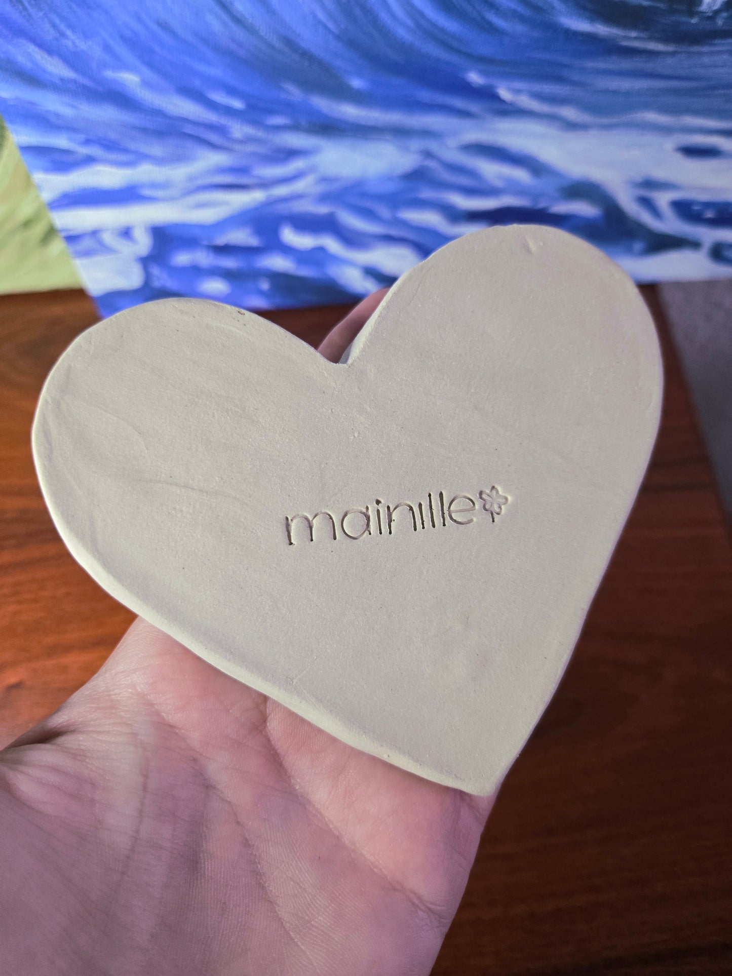 Hjerte smykkeskål lyseblå