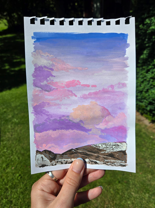 Pink dreams, originalt lille maleri