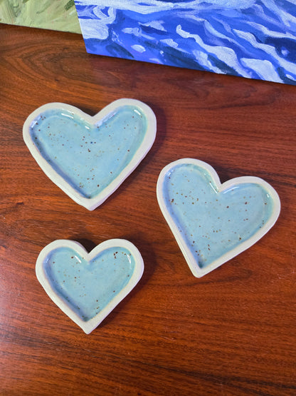 Hjerte smykkeskål lyseblå