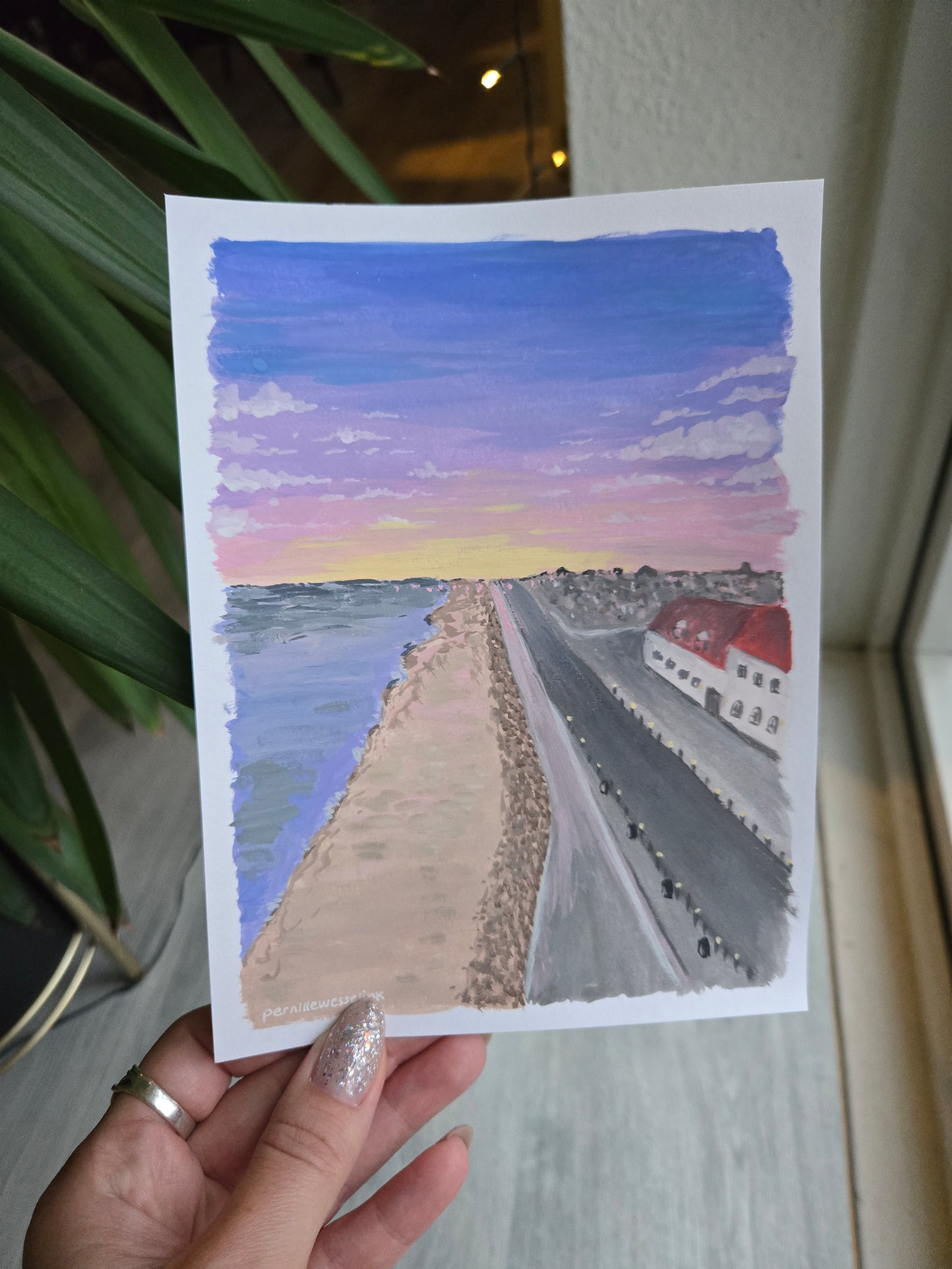 Hotel sunset, originalt lille maleri