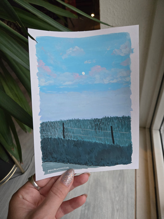 Dreamy road, originalt lille maleri