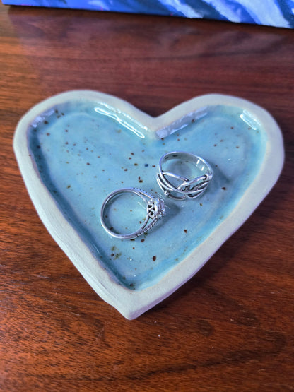 Hjerte smykkeskål lyseblå