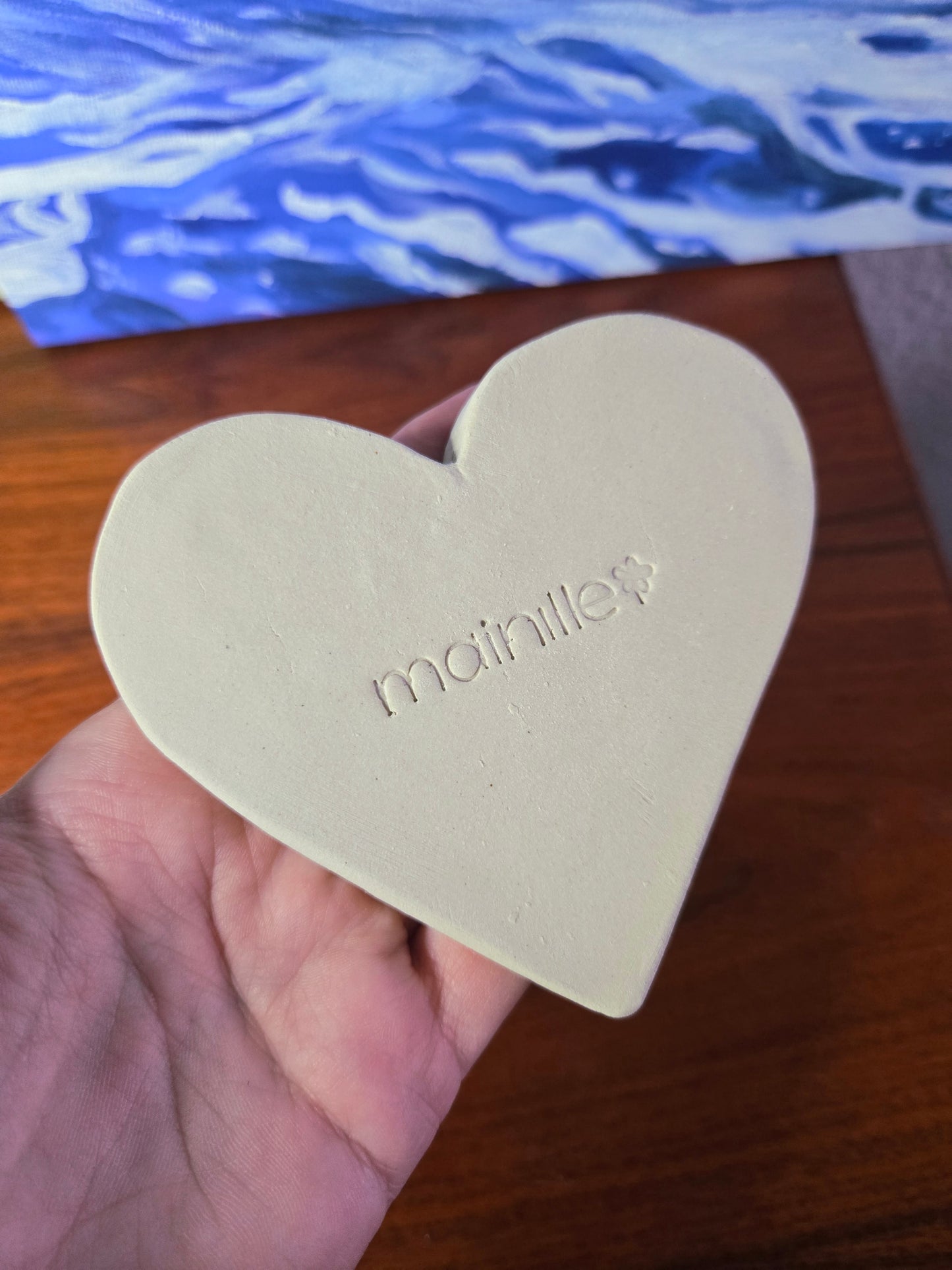 Hjerte smykkeskål lyseblå