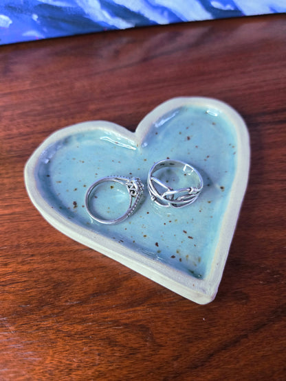 Hjerte smykkeskål lyseblå