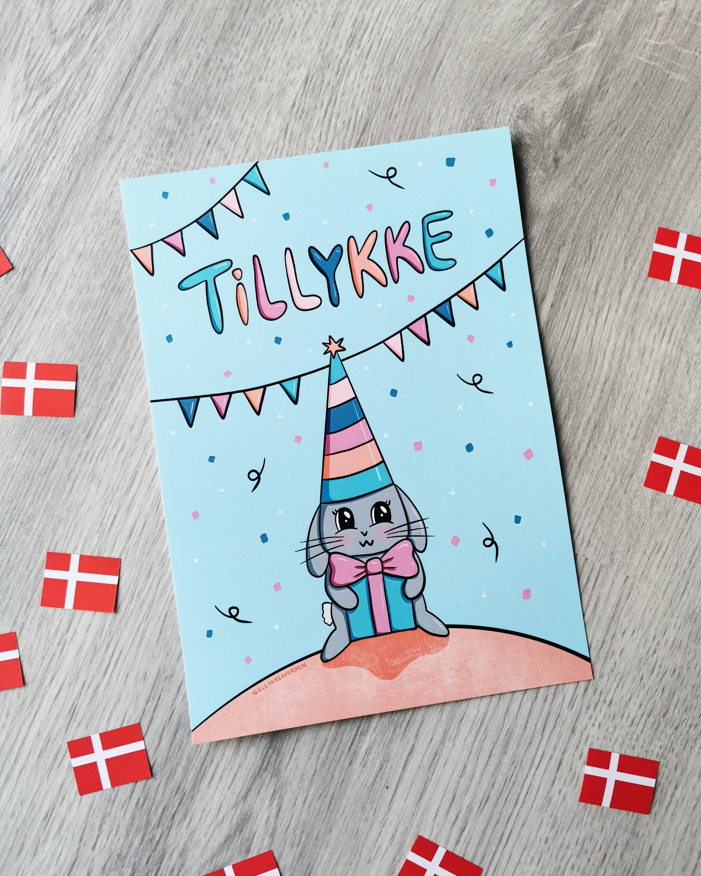 Fødselsdags kanin kort