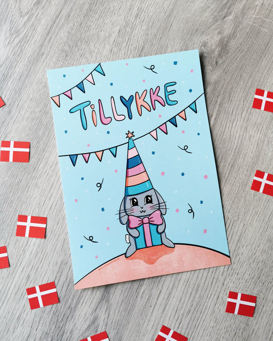 Fødselsdags kanin kort