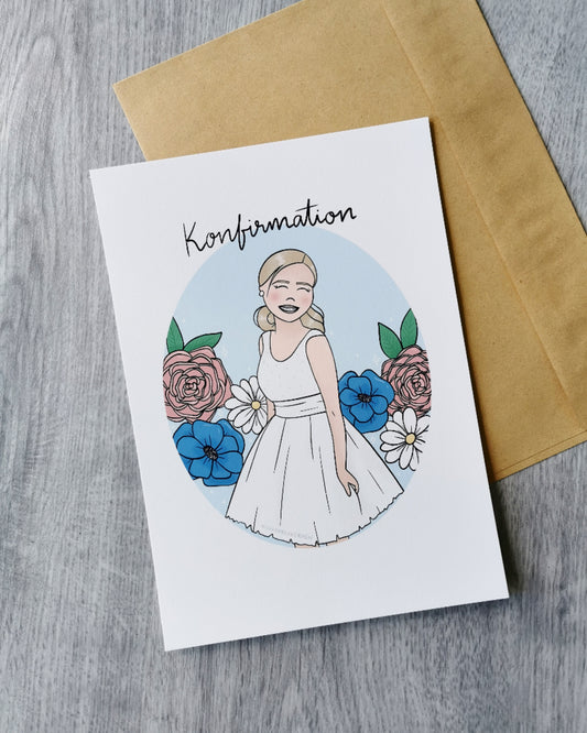 Konfirmations kort pige